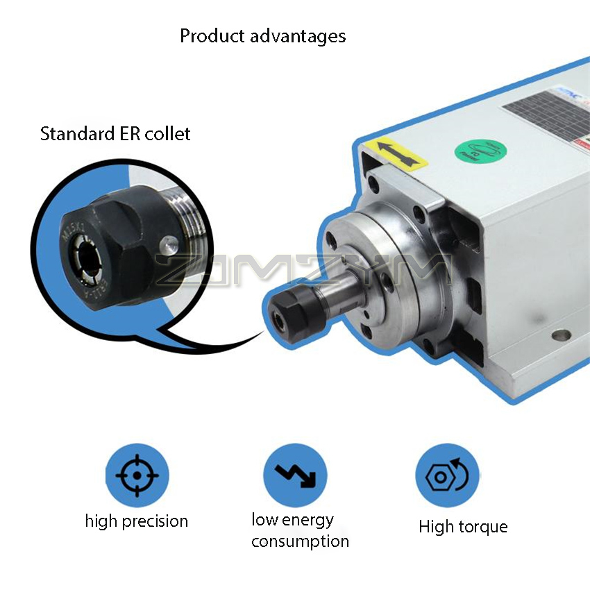 1.5KW HIZ80x73-1.5 Juego de co - Air Cooled 1.5Kw Spindle Motor Inverter 110V reseña y precio