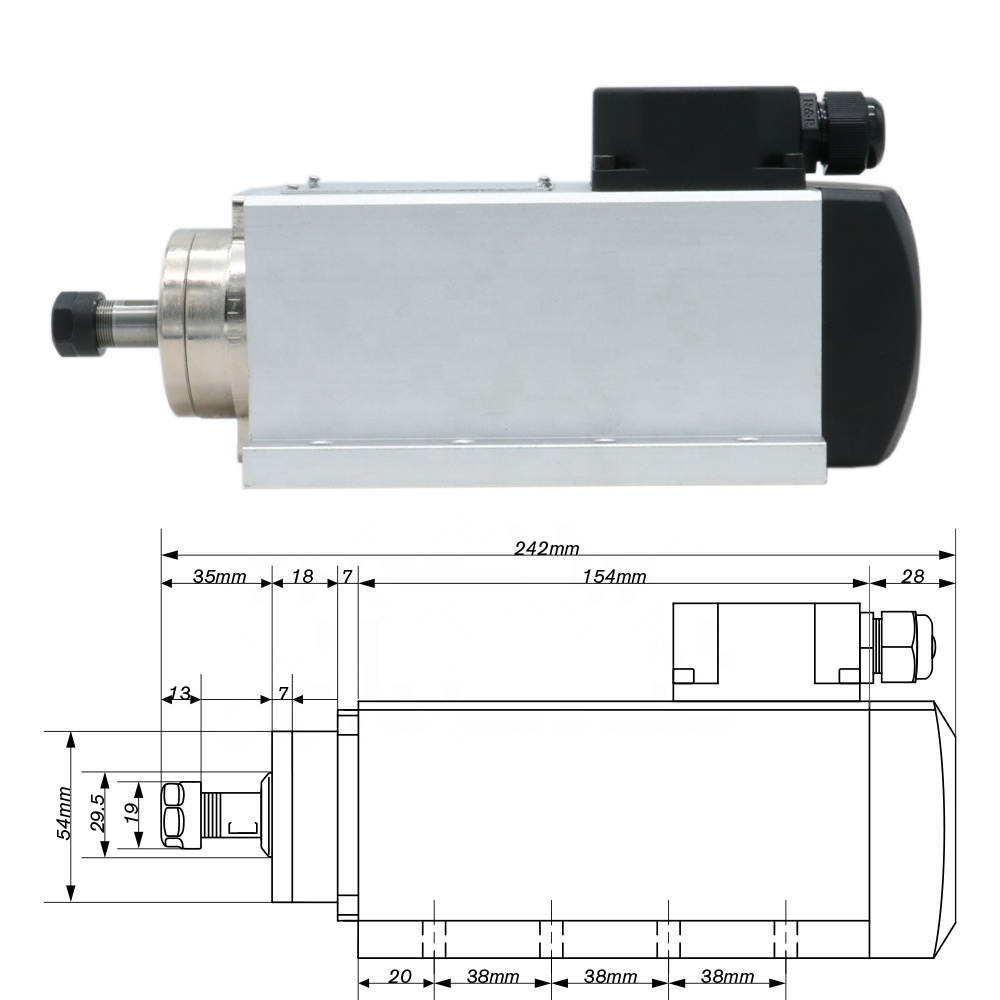 Motor de husillo refrigerado p - Air Cooled 1.5Kw Spindle Motor Inverter 110V reseña y precio